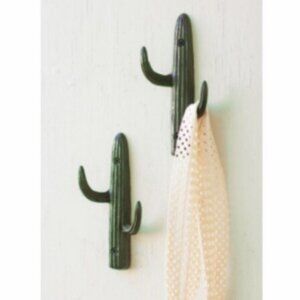 🛍 2 for $30! 🛍 Two (x2) Cast Iron Cactus Wall Hooks